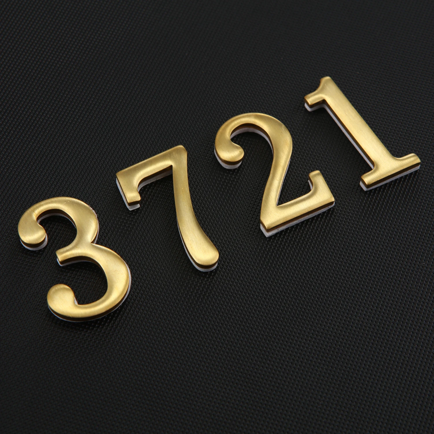 1PCS Copper House Number Self-Adhesive 3D Numeral Door Plaque Hotel Home Sticker Address Mail Box Label #0-9 Home Decoration