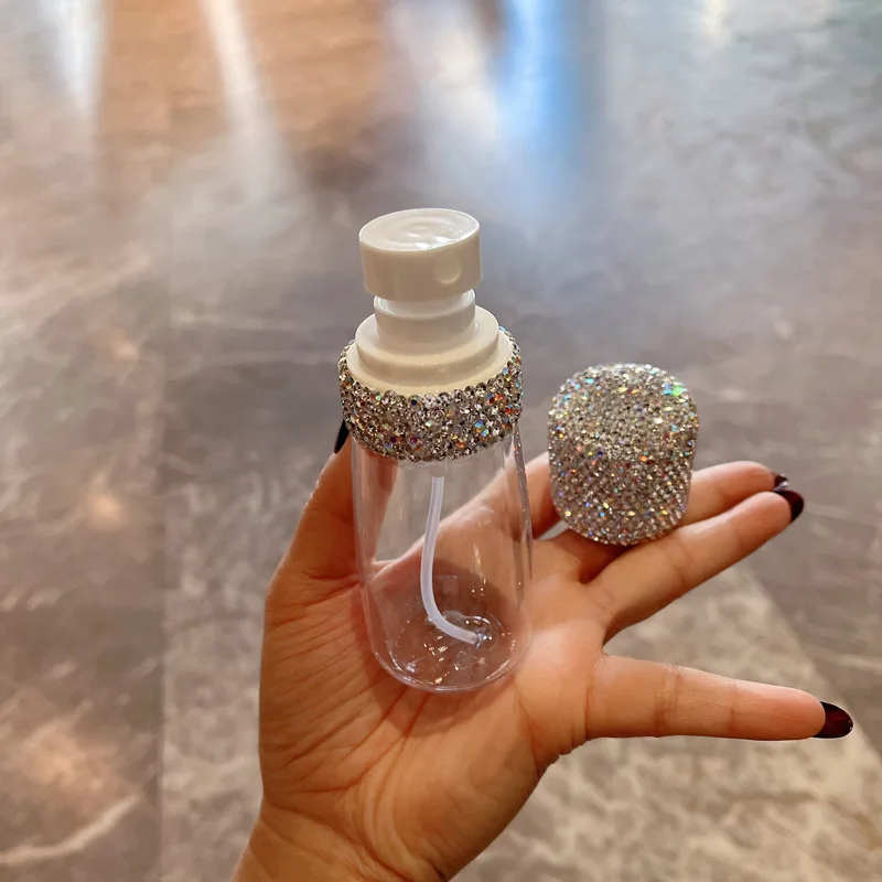 60ml Perfume Spray Bottle Bling Diamond Transparent Refillable Sprayer Empty Bottle Atomizer Portable Travel Cosmetic Container