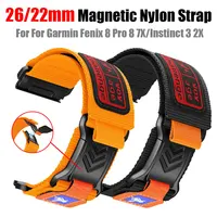Correa magnética de nailon de 22/26mm para Garmin Fenix 8 7X 7 Pro 6/Instinct 3 2X/Tactix 8 7/Forerunner 970 965, pulsera de repuesto