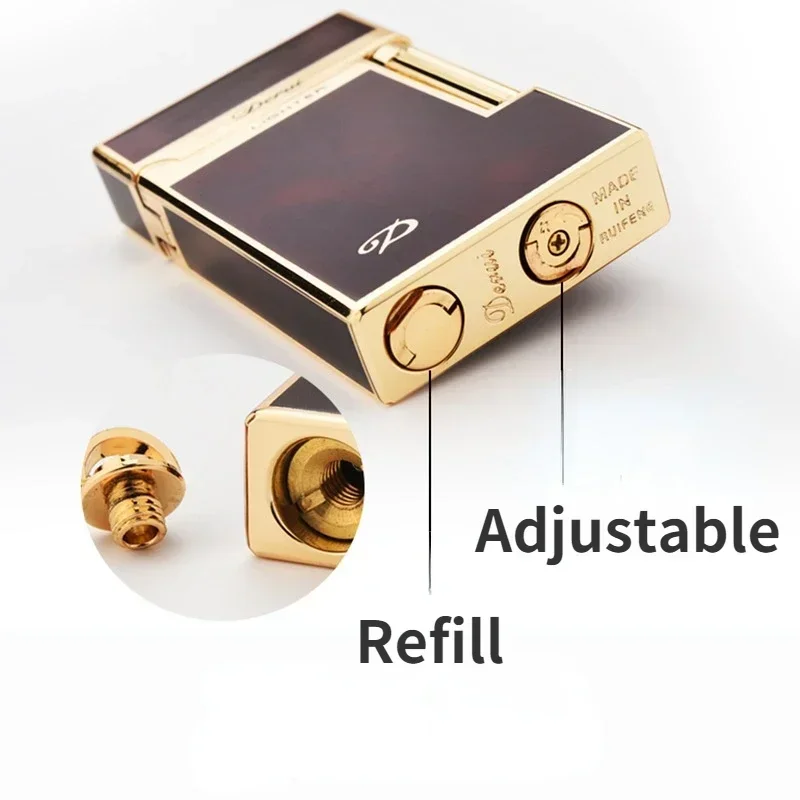 DERUI Metal Loud Voice Steel Sound Butane Gas Lighter Side Grinding Wheel Ignition High-end Lighters Smoking Accessories Gadgets