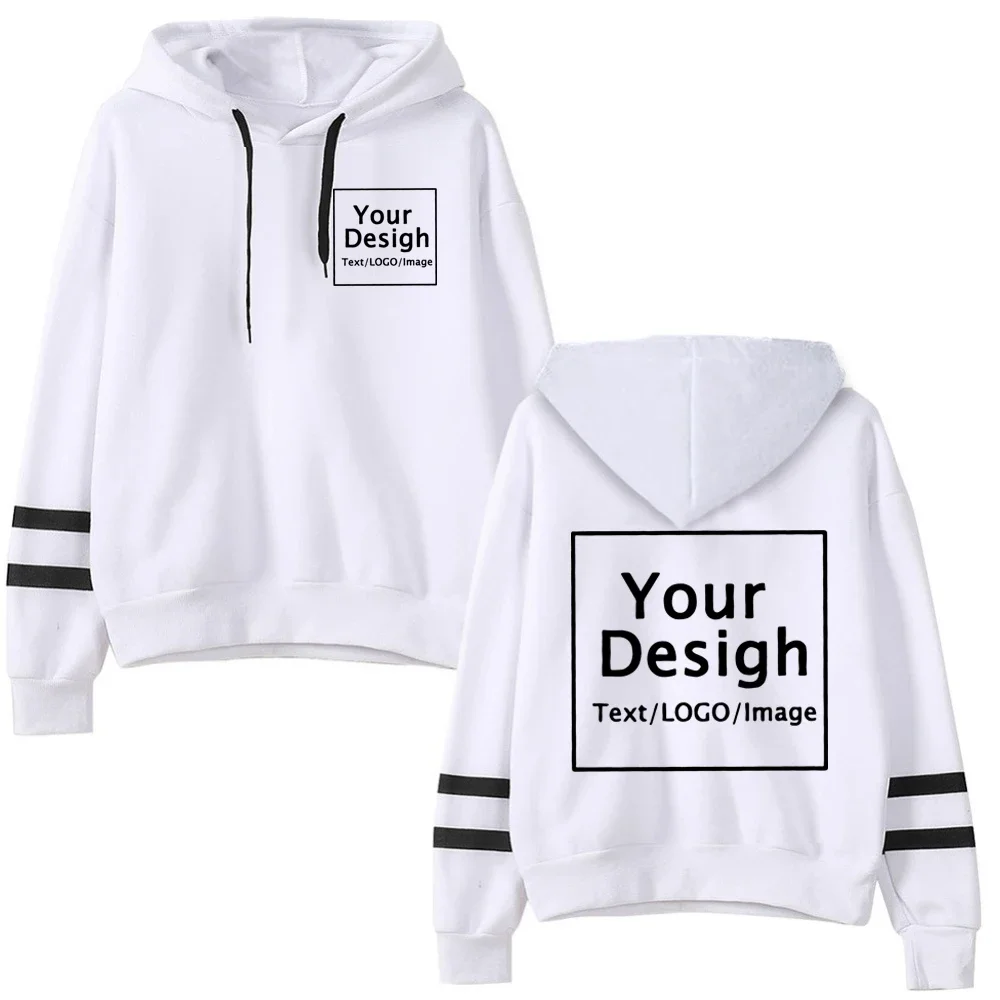 Benutzer definierte Logo Hoodies Harajuku Männer/Frauen DIY Ihre wie Foto druck gestreifte Sweatshirts Mode personal isierte Großhandel Pullover