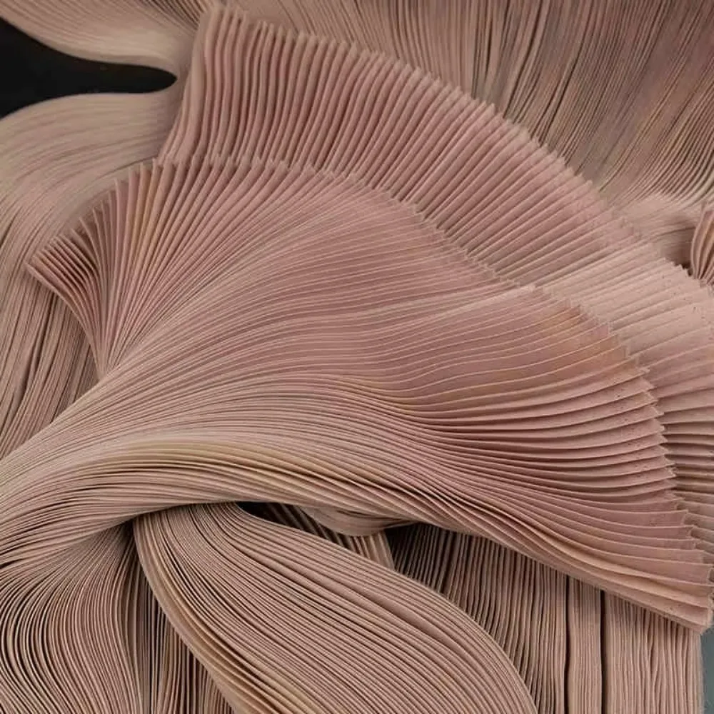 

Small Wrinkle Pleated Organza Fabric 1 Yard 142cm Wide Dress Designer Fabric Handmade DIY Stiff Material Stage Decoration