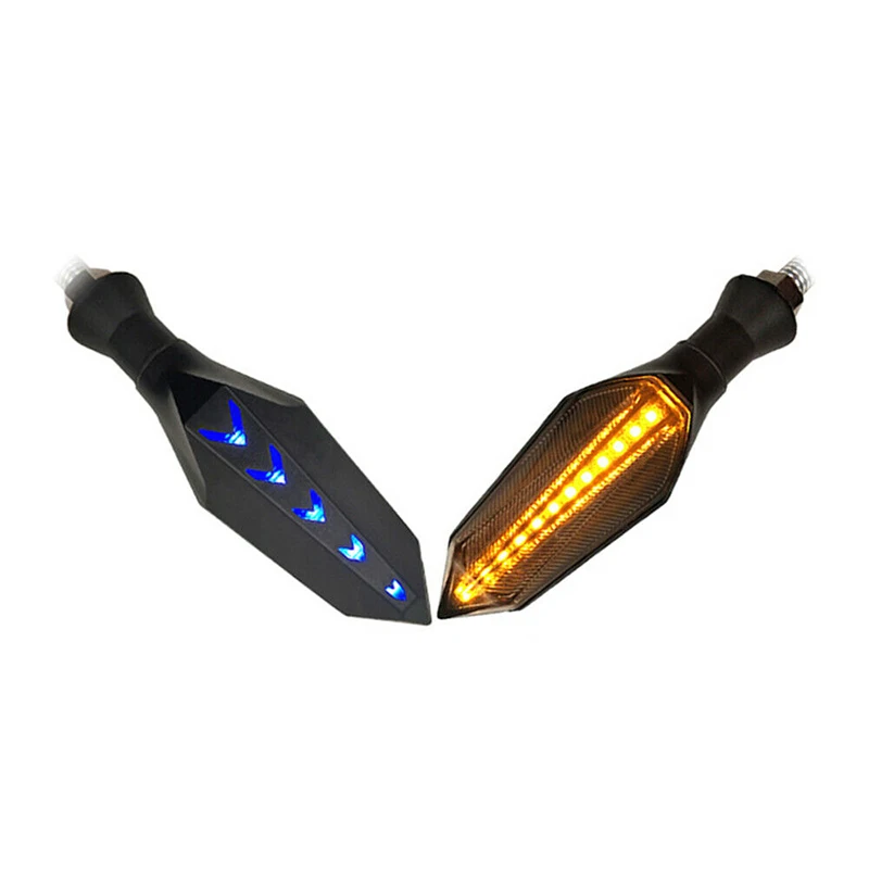 1pc 8mm Motorcycle LED Turn Signal Lamp Sequential Flowing Flash Indicator Lights Amber Running Light Motorcycle Tail Light
