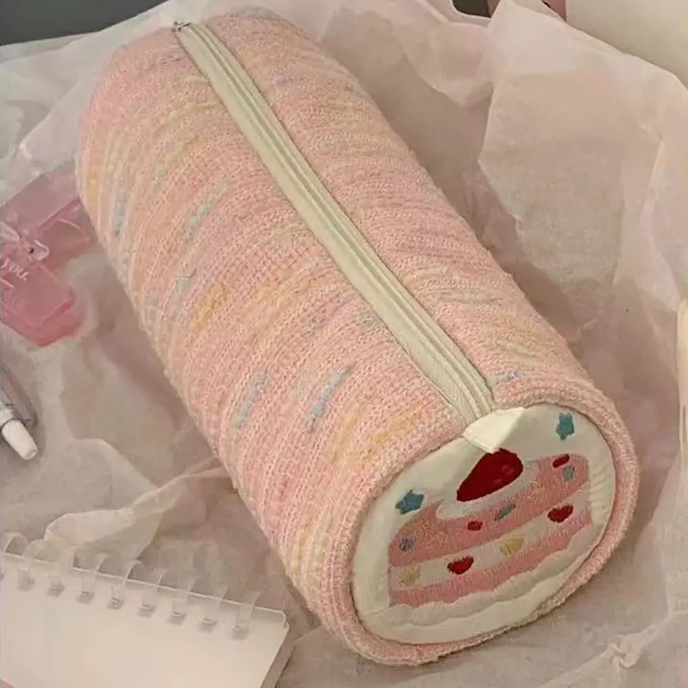 Multifunctional Embroidered Pen Bag Soft Touch Large Capacity Pencil Case Pen Box Student Gift