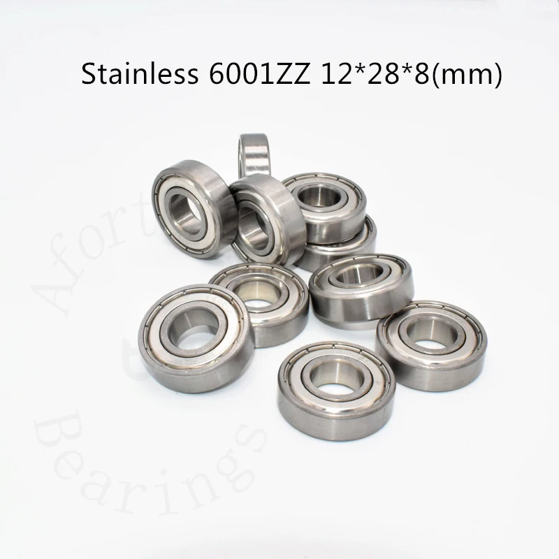 

S6001ZZ Stainless steel Bearing 1Pieces 12*28*8(mm) free shipping antirust metal sealed High speed Mechanical equipment parts