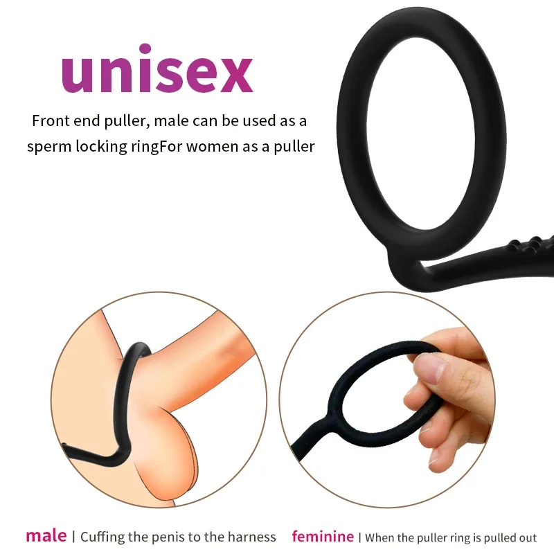 Inflatable Anal Plug With Cock Ring Male Penis Anus Stimulate Sex Toys For Men Couple Butt Expander Vagina Dilator Exercise Tool