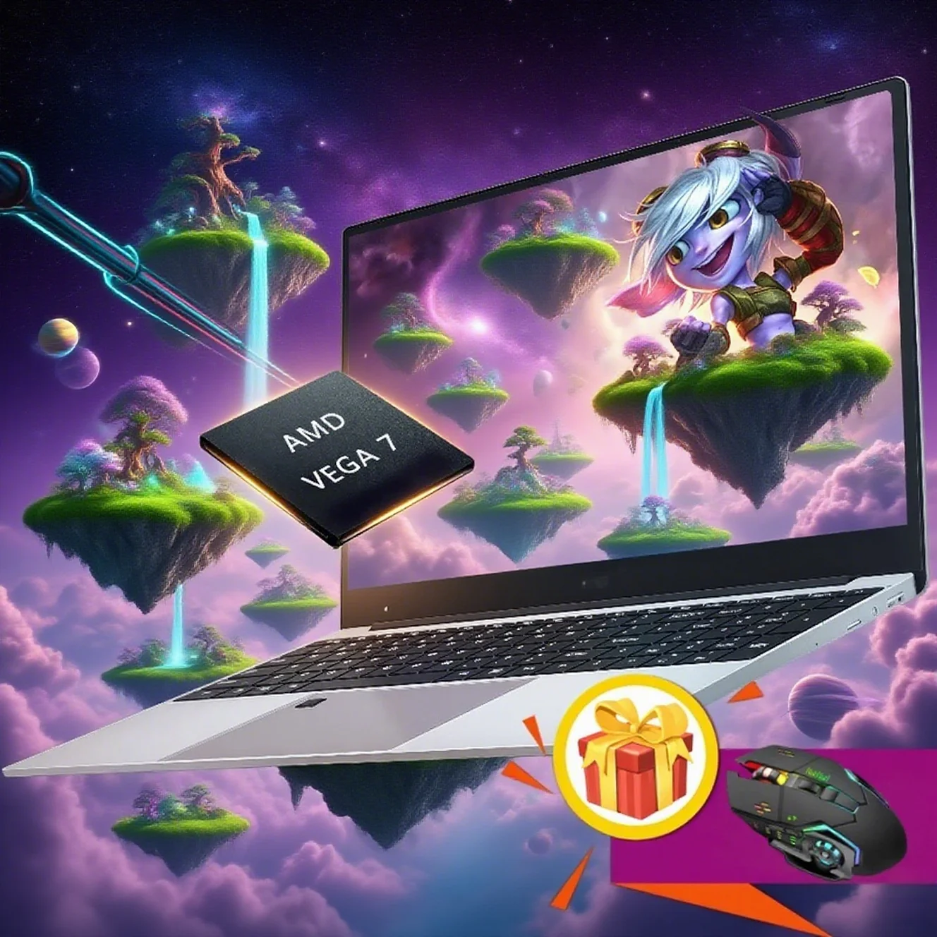 كمبيوتر محمول للألعاب AMD Ryzen R5 R7 مقاس 15.6 بوصة، كمبيوتر محمول محمول، 16 جيجابايت DDR4 512 جيجابايت IPS WiFi بإضاءة خلفية لبصمة الإصبع، خاص