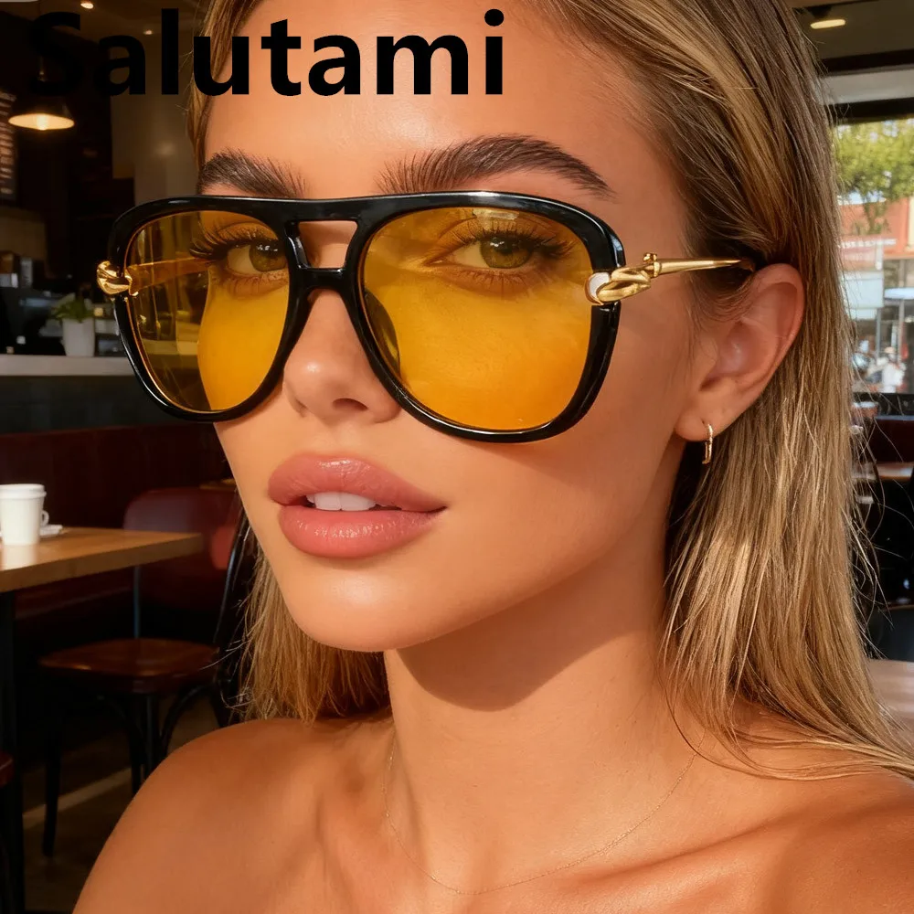 

Новые квадратные леопардовые черные солнцезащитные очки из сплава для женщин, винтажные солнцезащитные очки большого размера с градиентом, женские повседневные солнцезащитные очки для вождения uv400