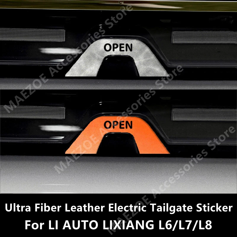 

For LI AUTO LIXIANG L6/L7/L8 Ultra Fiber Leather Electric Tailgate Sticker,Car Exterior Modification Decorative Accessories