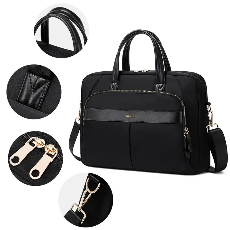 Women Laptop Briefcase Computer Bag Business Document Organizer Ipad Tote Ladies Handbag Messenger Purse Strap Pouch Accessories