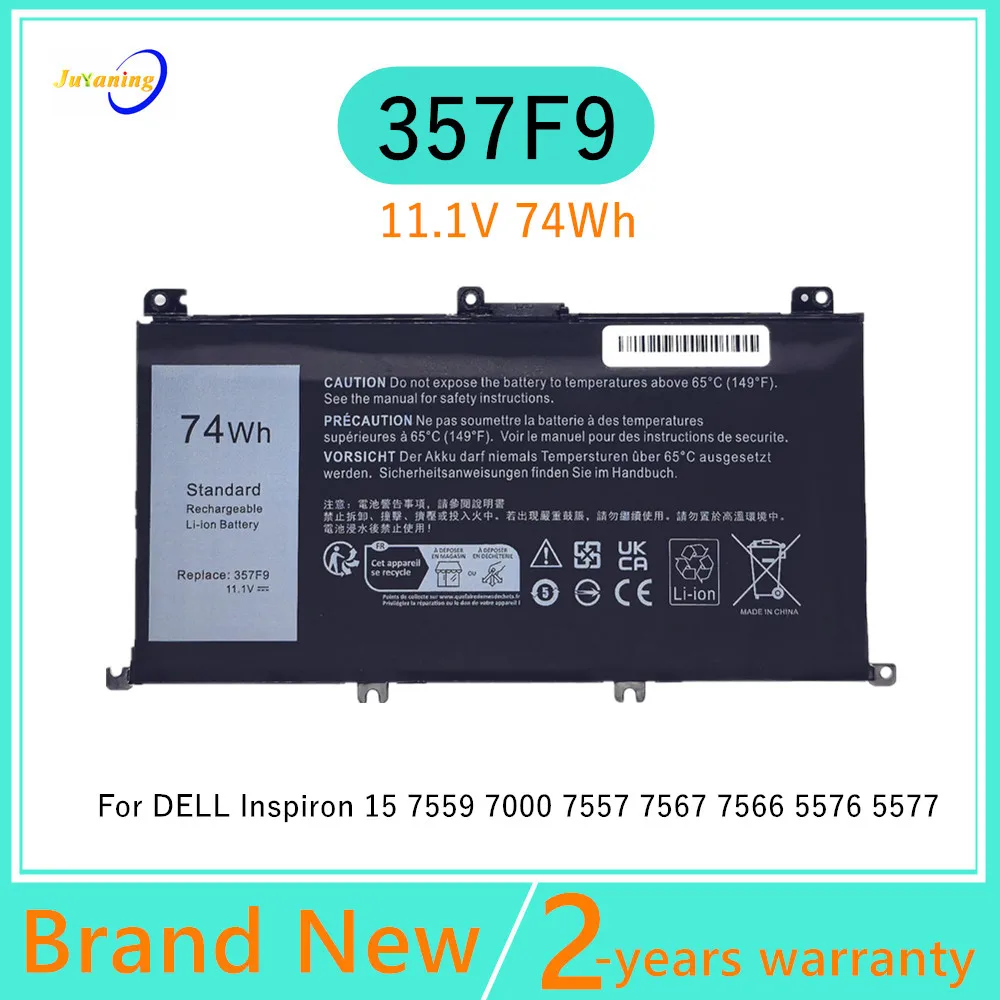 11.1V 74Wh 357F9 Laptop Battery For DELL Inspiron 15 7559 7000 7557 7567 7566 5576 5577 P57F P65F