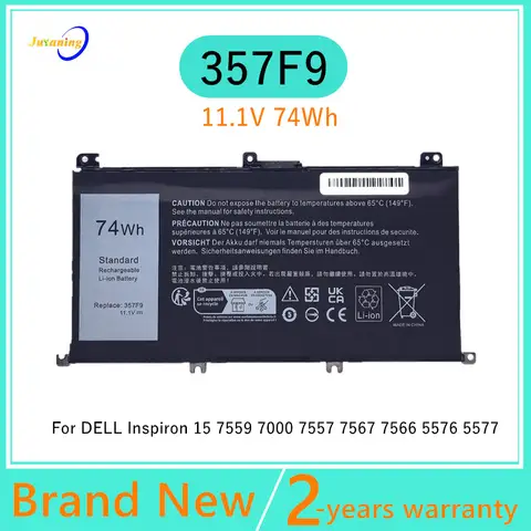 11.1V 74Wh 357F9 노트북 배터리 DELL Inspiron 15 7559 7000 7557 7567 7566 5576 5577 P57F P65F Best5 11.1V 74Wh 357F9 노트북 배터리 DELL Inspiron 15 7559 7000 7557 7567 7566 5576 5577 P57F P65F Best5