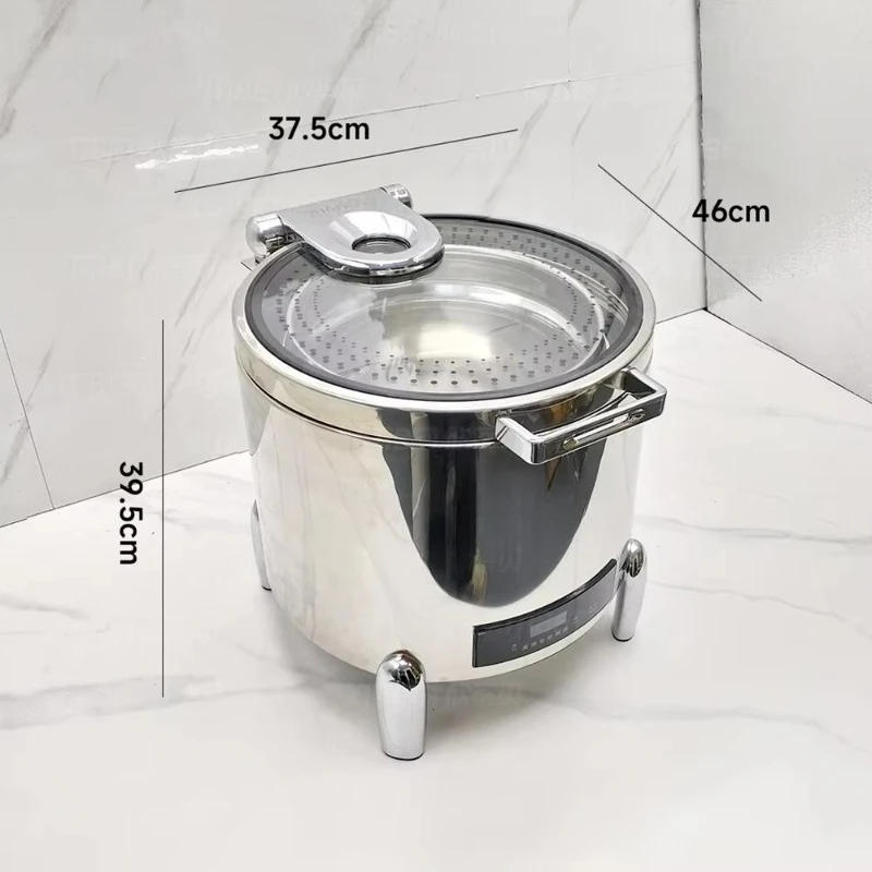 Electric soup pot stainless steel luxury multi-functional glass cover touch control thermal insulation