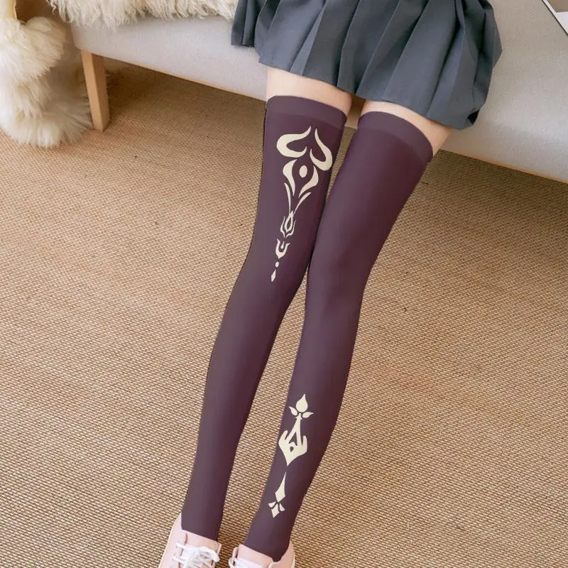 Game Genshin Keqing Anime Cosplay stockings role play coser long socks costumes