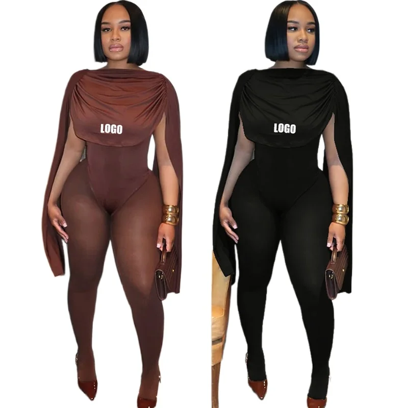 Custom LOGO fashion women's clothing strap splicing tight jumpsuit pleated sleeveless one-word collar jumpsuit