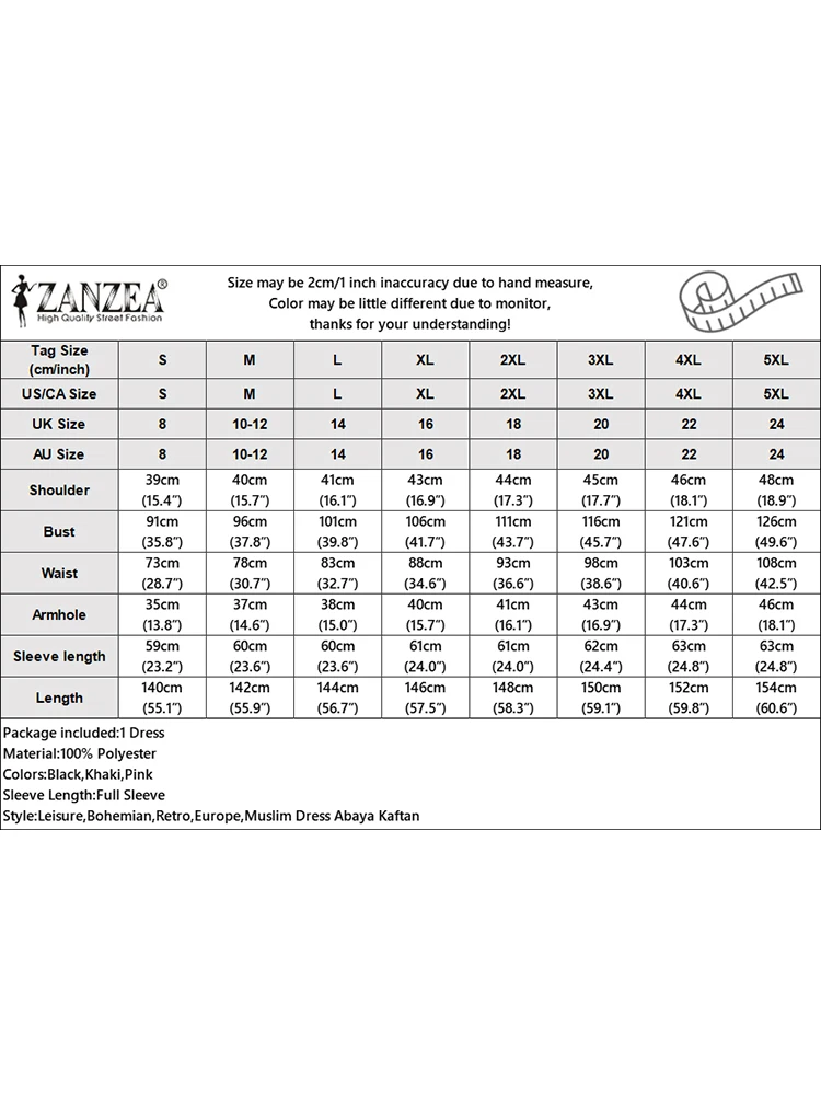 ZANZEA Muslim Islamic Modest Women Long Dresses Hijabs Elegant Lantern Sleeve Solid Color Fitted Waist Eid A-Line Maxi Dress 3XL