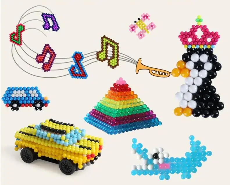 36 สีลูกปัดปริศนาคริสตัลสี Aqua DIY ฟิวส์ Hama ลูกปัดสเปรย์บอลเกม 3D Handmade Perler Beados ของเล่นเด็ก