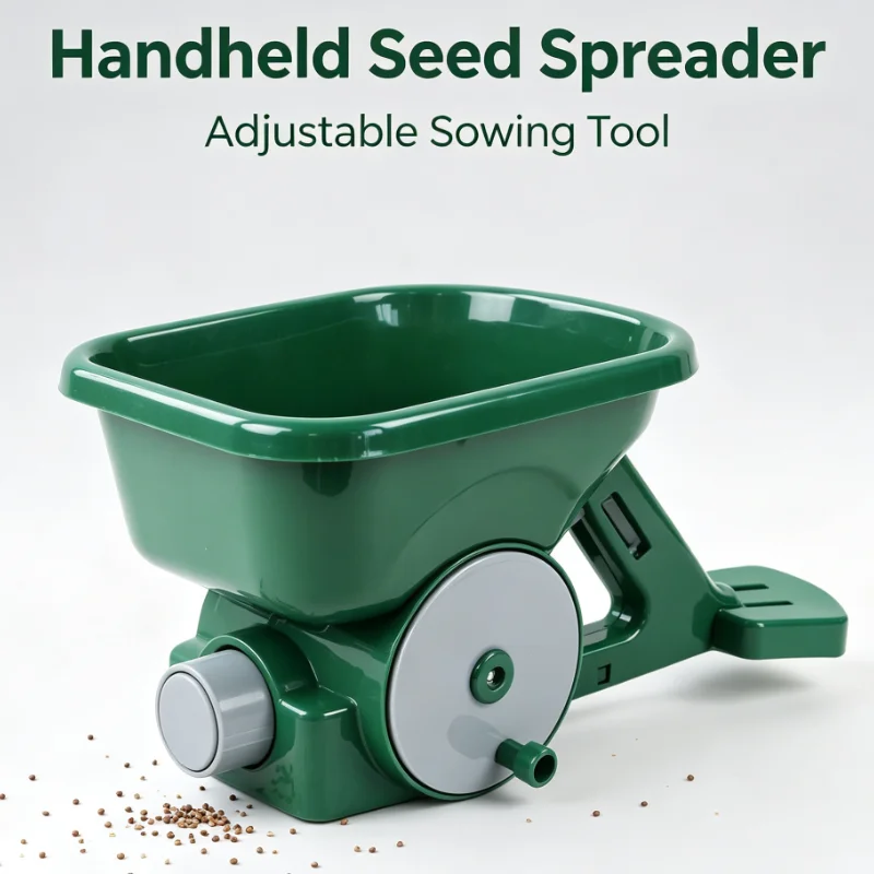 2pcs Hand Crank Seed Spreader Fertilizer Seeder For Soybean Garden Yard Lawn Durable Farming Tool