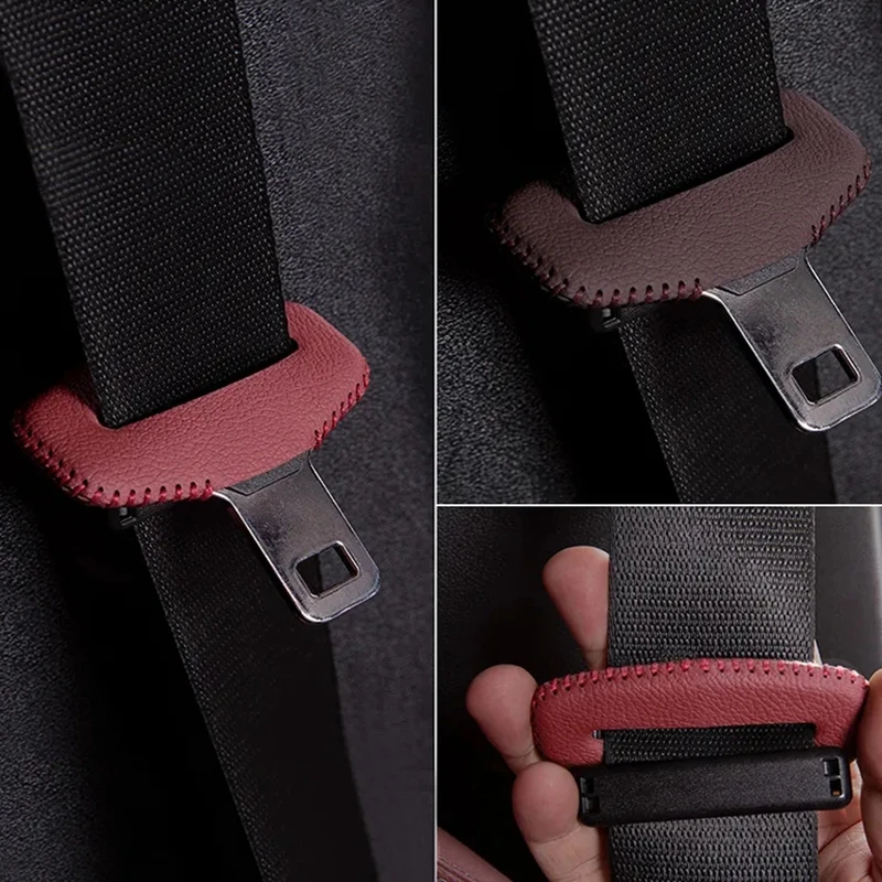 

Car Seat Belt Buckle Clip Protector leather Interior Button Case Anti-Scratch Cover Plug Protection Cover Car Accessory For BMW