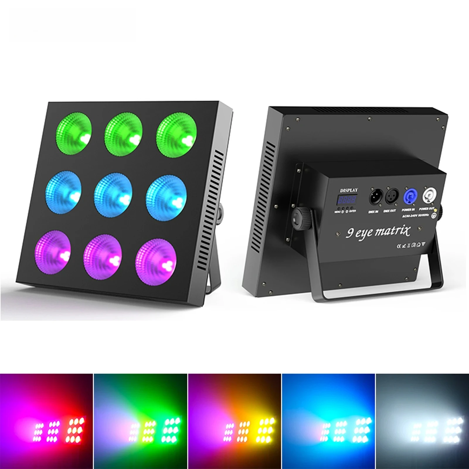 

9x12W RGBW светодиодный матричный светильник COB, сценический эффект, проектор, голосовое управление, DMX Par Lights для вечеринки, концерта, свадебного театра