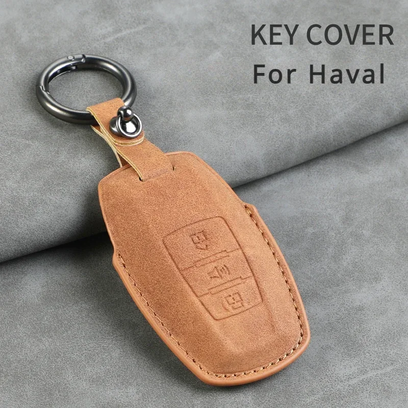 

Leather Car Key Case Protector Cover for Great Wall Haval/Hover H6 H7 H8 H4 H9 F5 F7 H2S H3 H5 M6 Dargo B07 A07 Key Keychain