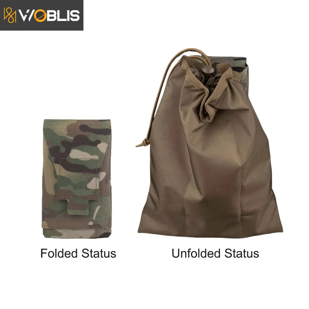 Tactical Micro Dump Pouch Foldable MOLLE Roll-Up Mag Recycling Pouch for Hunting Bags Equipment Airsoft Accessories