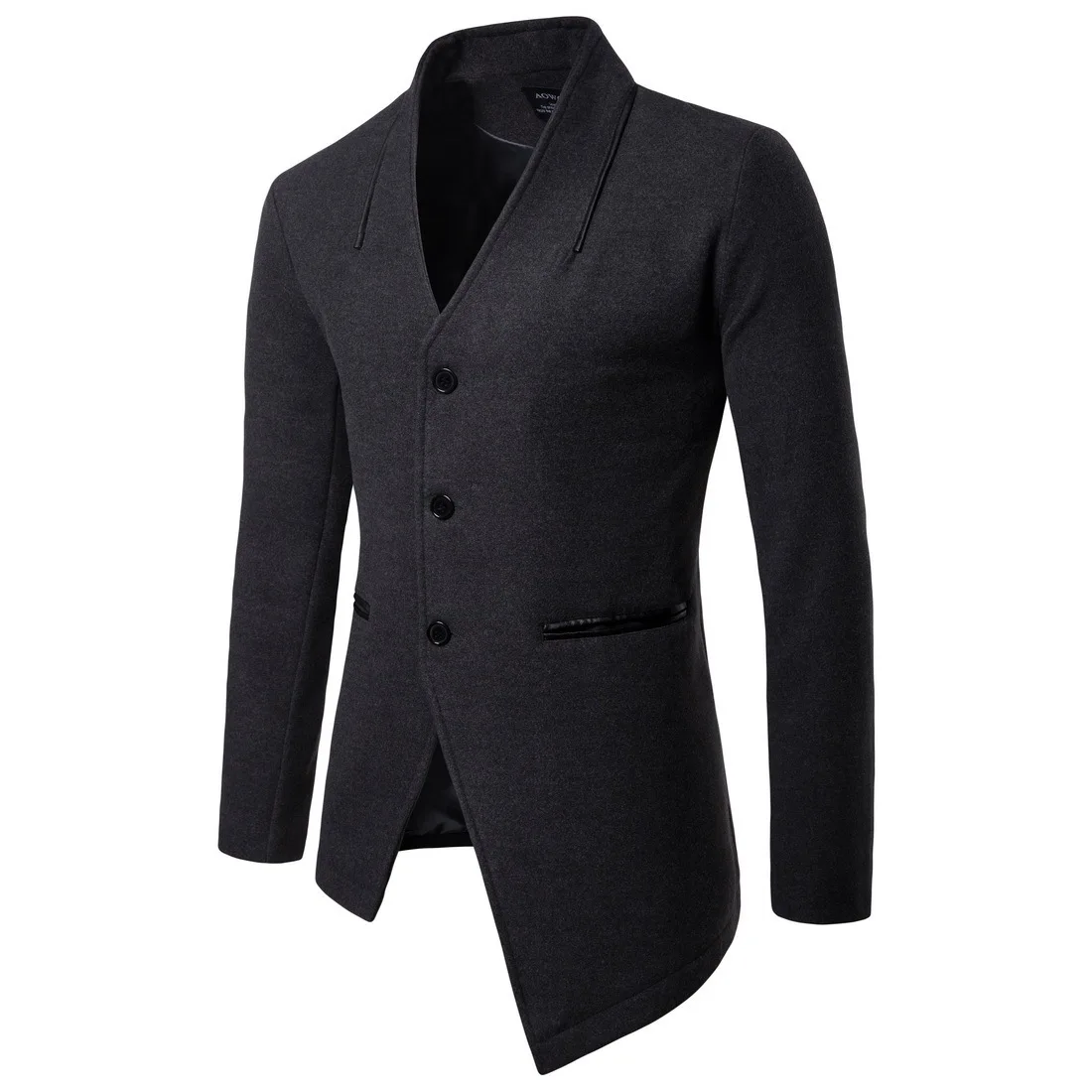 

Autumn New Men's Wool Coat Irregular European Size Wool Trench