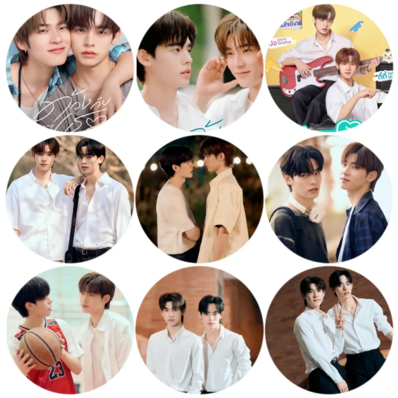 

Набор из 9 штук: значки и броши Porteetee Teeteepor Teetee Wanpichit Por Suppakarn Thai TV Your Sky Duang with You Badge Bang Brooch Bag Decor Pins