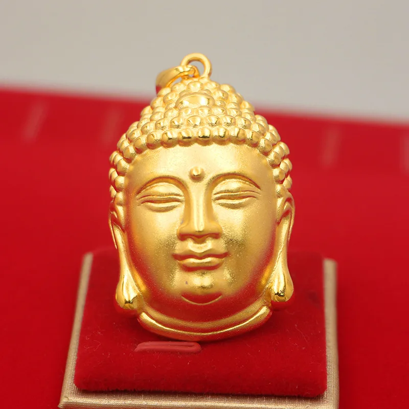9999 Gold Giant Buddha Head Pendant - Both Men's and Women's Version - Trendy Design - High-Quality 3D Buddha Head Necklace