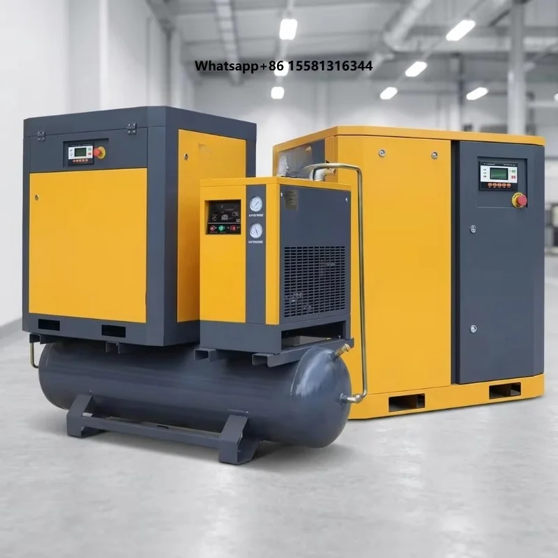 YUEQUN Oil-Free Portable AC Rotary Screw Compressor Pump 22kW 16bar PLC Custom Voltage Heavy-Duty Mine Air Cooled Motor Bearing