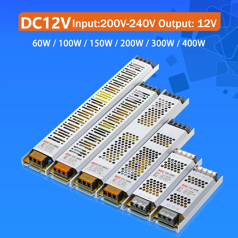 Voltage Converter Transformers AC 220V to 12V 24V Power Supply 60W 100W 150W 200W 300W 400W 500W LED Driver For LED Strips