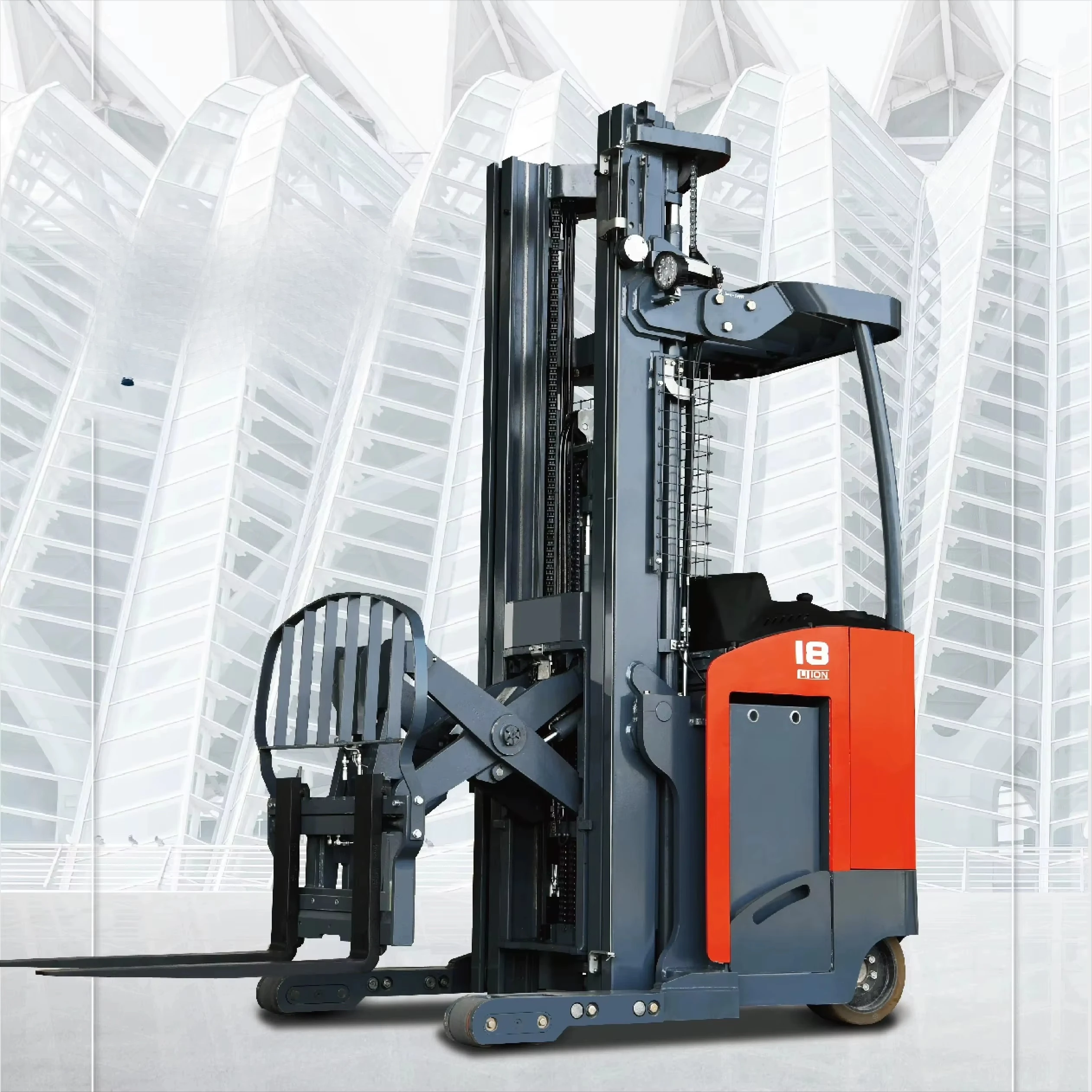 High Quality Electric Three-Way Forklift 360 Rotating Mast Narrow Aisle Stacker