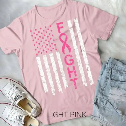 

Breast Cancer Awareness T-Shirt American Flag Distressed T-Shirt Unisex T-shirt