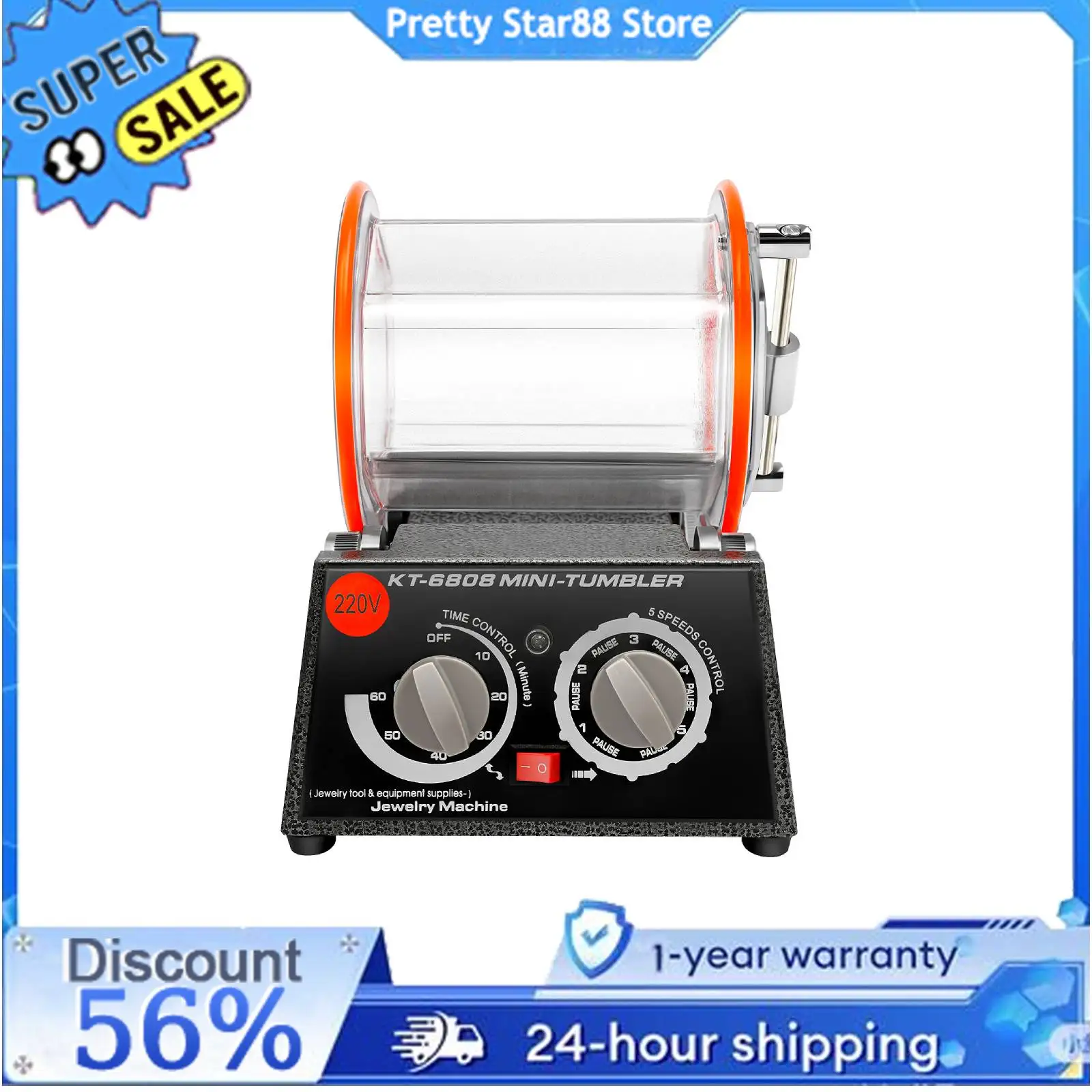 

60W Electric Polisher Rust Resistant Polishing Machinenon-Slip Feet Rotary Polishing Machine Power Tool for Gold/Silver