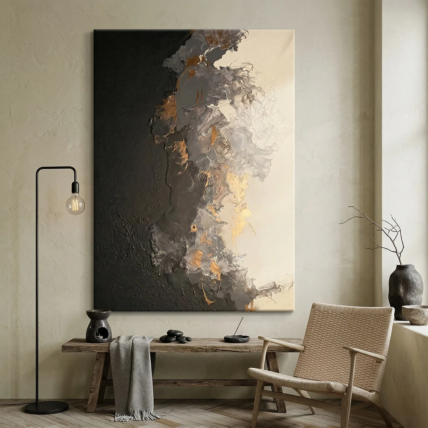 DSA minimalist living room sofa background wall decorative painting wabi sandy wind entrance hanging painting wholesale