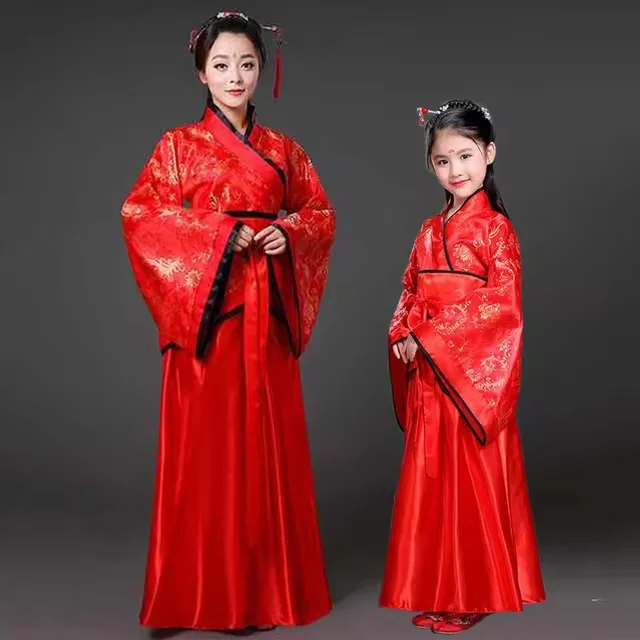 طفل Hanfu الأطفال الصينية زي زهرة فتاة فساتين المرحلة التقليدية ارتداء المرأة الرقص فستان جنية للأطفال والكبار #5