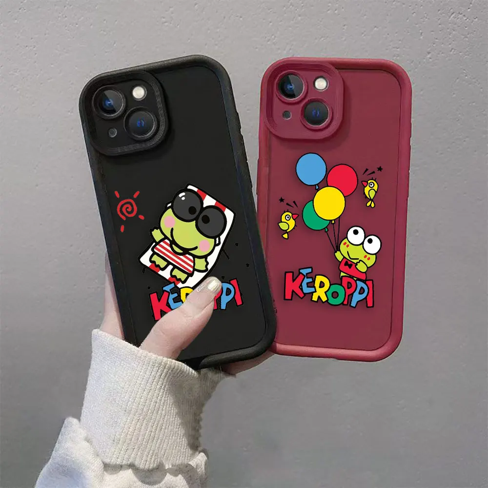 Cartoon Cute Keropi Phone Case For OPPO A17 A31 A38 A52 A53 A53S A54 A55 A57 A58 A60 A72 A74 A76 A78 A92 A93 A94 A96 4G 5G Case