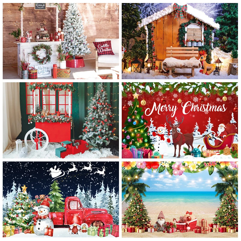 

Christmas Winter New Year Photography Backdrop Santa Claus Cartoon Gingerbread Snowman Kids Portrait Background Photo Studio