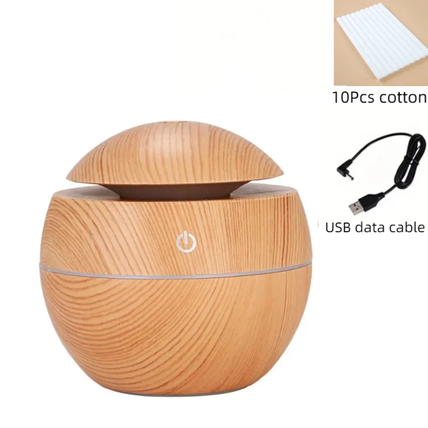 Humidificateur d'air à ultrasons Wood Mars, supporter ficateur d'air, diffuseur avec pulvérisateur USB, parfum d'huiles essentielles, brume fraîche, maison et bureau