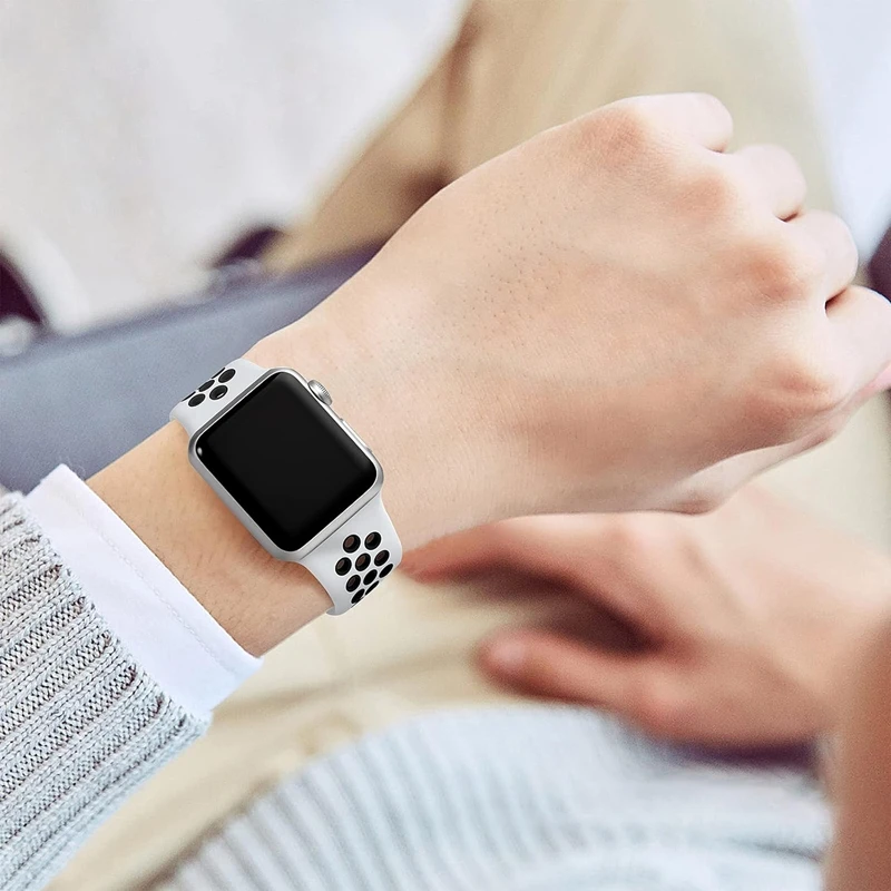 Original Sport Strap for Apple Watch Band 46mm 49mm 45mm 44mm 38 42mm Colored Particles Rubber Band IWatch Ultra 10 9 8 7 6 5 SE