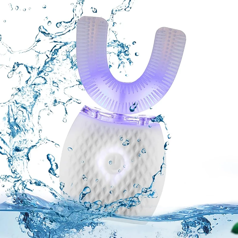 

Portable ultrasonic children's whitening silicone automatic toothbrush, household electric U-shaped toothbrush, 360 degrees