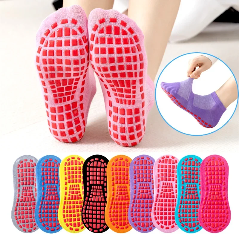 1 Pair Professional Women Yoga Socks Silicone Anti-slip Ballet Pilates Socks Women  Breathable Bandage Dance Sports Socks