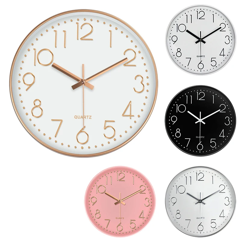 

Modern Wall Clock 10 Inch Silent Non-Ticking Decorative Battery Operated Quartz Clock For Living Room Home Office