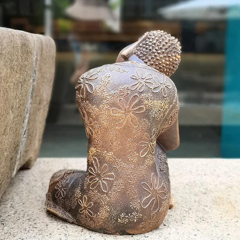 Elegant Resin Zen Sleeping Buddha  Tranquil Zen Sleeping Buddha Statue  Home, Office, or Garden Spiritual Decor
