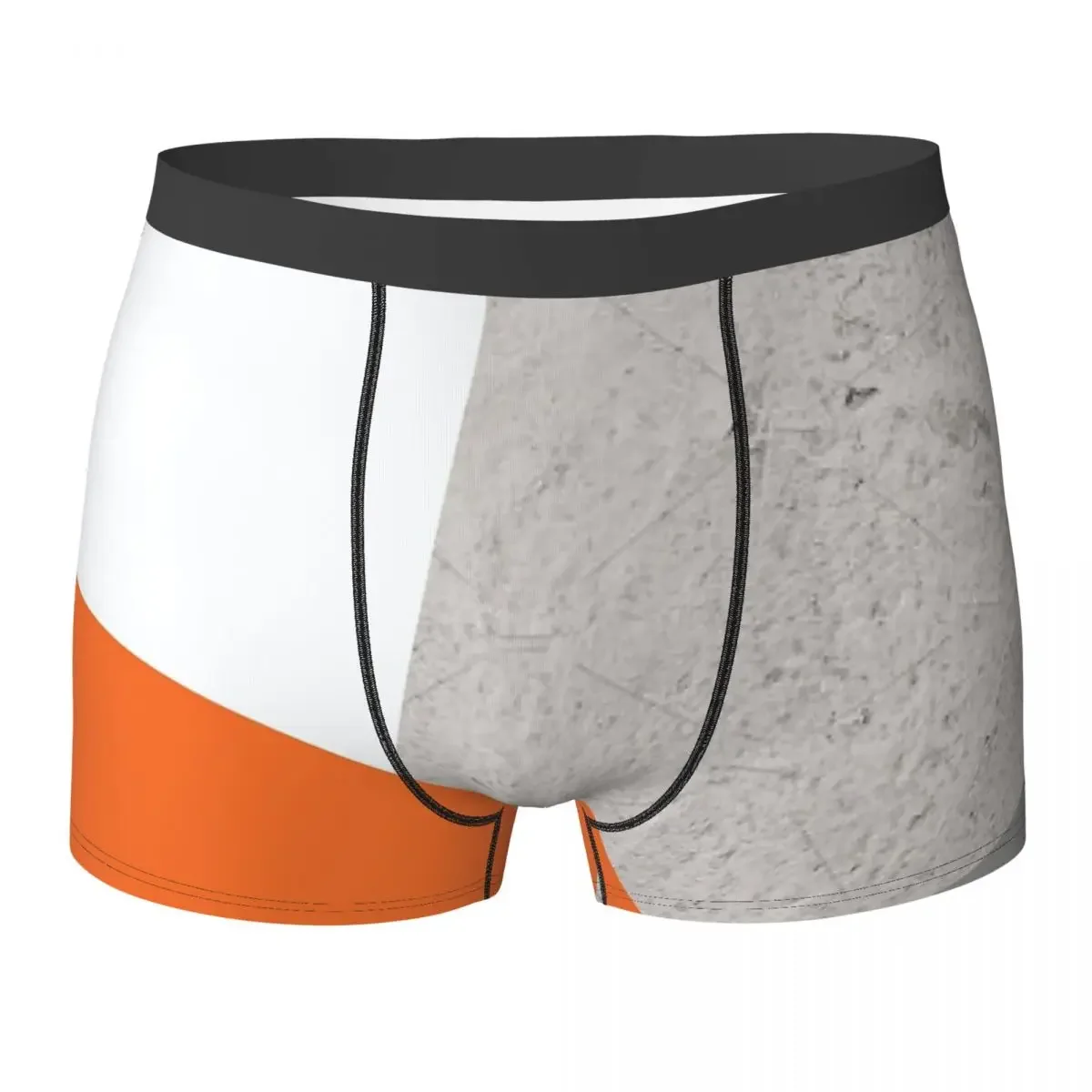 Boxer Underpants Shorts Grey Orange And Concrete Color Block Panties Men Soft Underwear for Homme Man Boyfriend Gifts