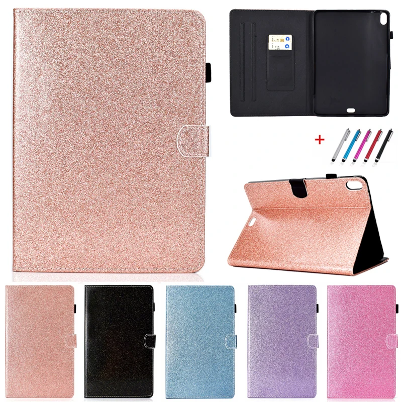 Case For iPad Pro 11 Shinning Glitter Flip Wallet Stand Tablet Cover For Funda iPad Pro 11 Case Coque 11  inch + Pen