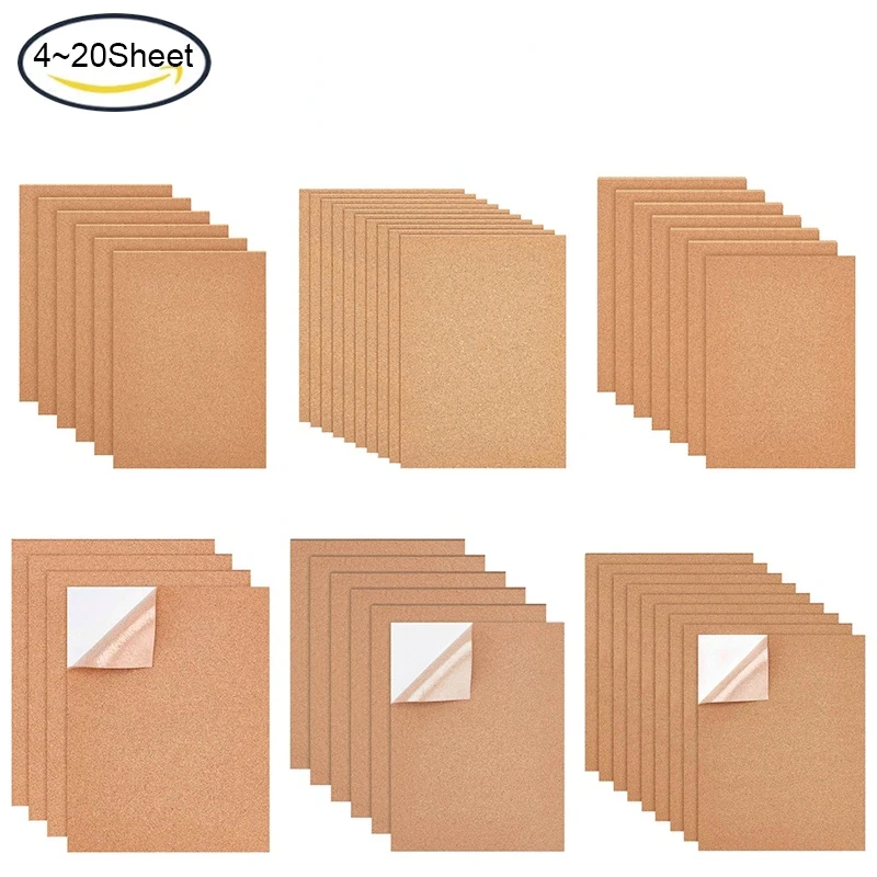 4 Pack Self-Adhesive Cork Sheets(3mm Thick) Rectangle Insulation Cork Backing Sheets for Coaster  Wall Decoration Party solar up and down luminous wall lamp outdoor landscape courtyard outdoor waterproof atmosphere wall decoration terrace wall