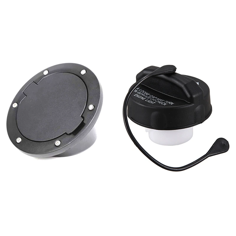 1 Pcs Fuel Door Gas Tank Cover Fuel Tank Cap & 1 Pcs Car Fuel Tank Filler Gas Cap Locking Cover Lid