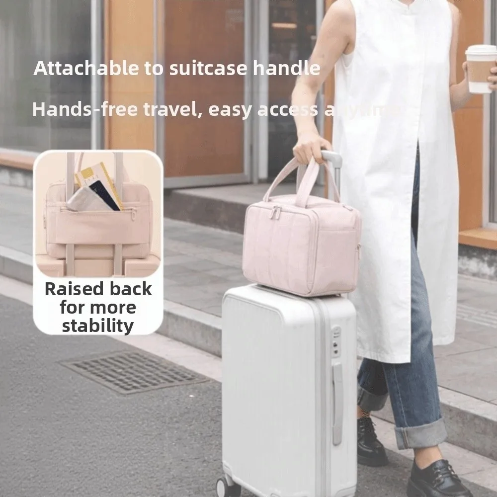 Large Capacity Travel Toiletry Bag Dry-wet Separation Waterproof Makeup Handbag Multi-Compartments Mesh Pocket