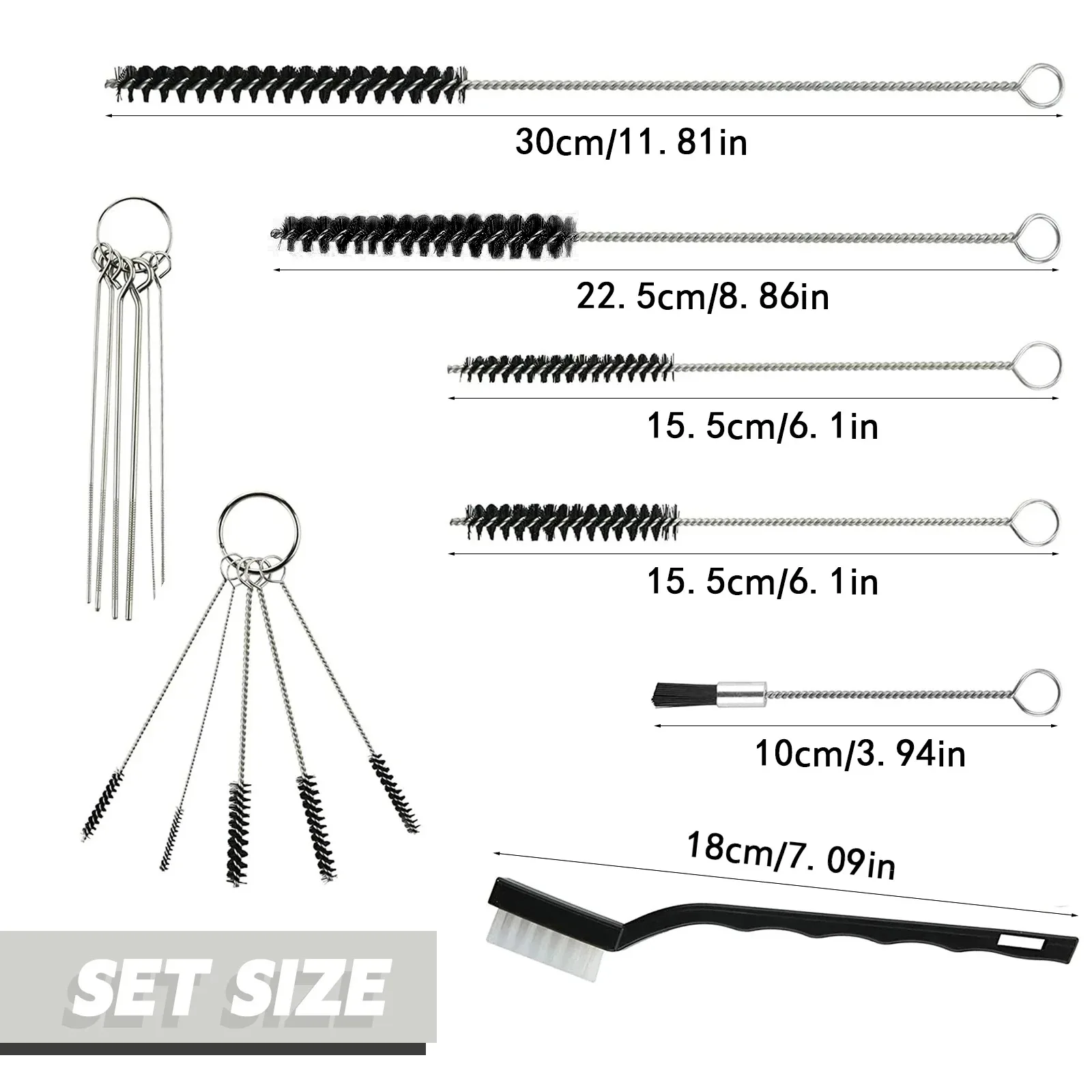 Kit de herramientas de reparación y limpieza de boquillas para pistolas de pulverización de aerógrafo, herramienta de limpieza con aguja y juego de cepillos, 17 Uds.